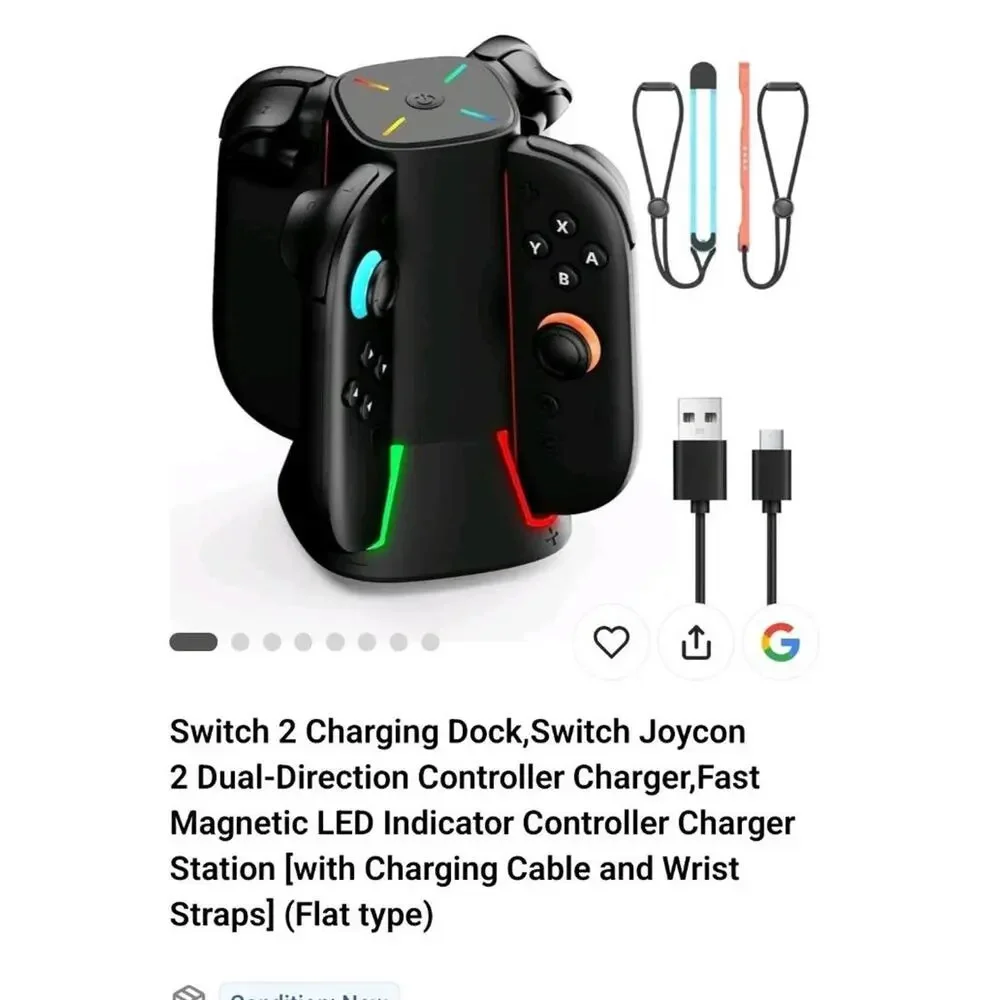 for Nintendo Switch 2 Charging Dock,4-Port USB-C Magnetic Joy-con Charging Dock